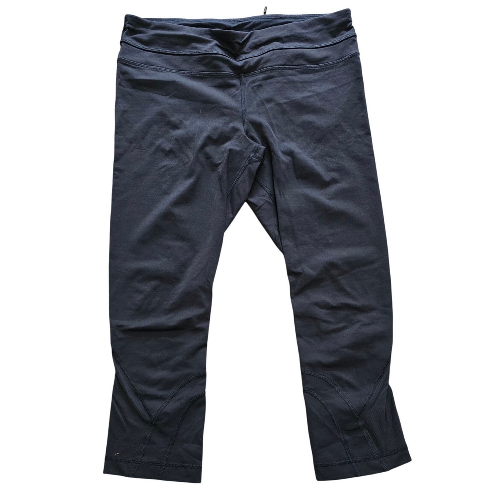 Lululemon Athletic Pants Run On Crop Zipper Pocket Size 8 Black